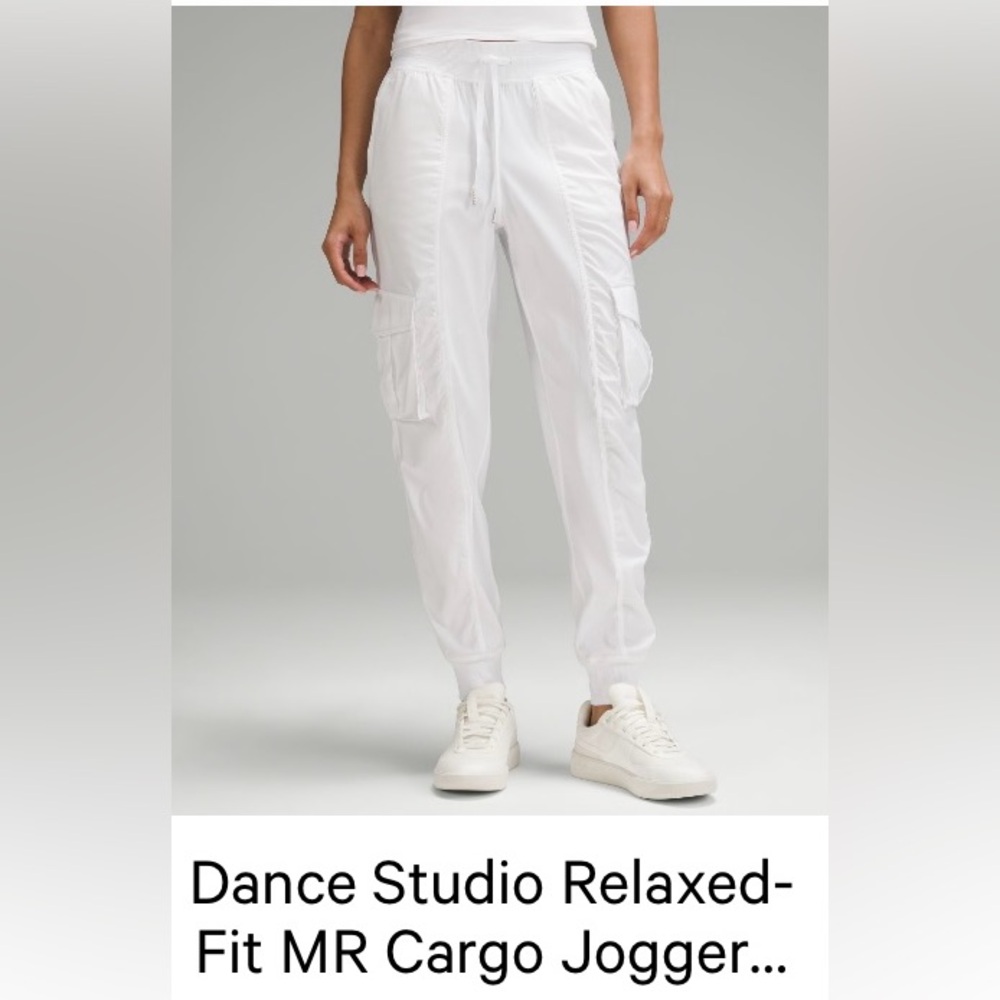 Lululemon Dance Studio Relaxed Fit MR Cargo Jogger White Size XL